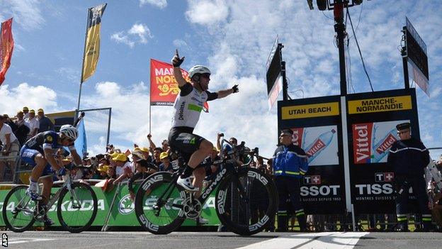 Mark Cavendish claimed the first stage of the 2016 Tour de France.