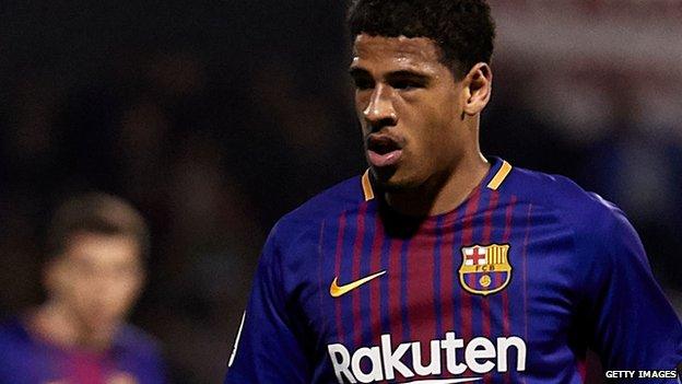 Marcus McGuane in action for Barcelona B