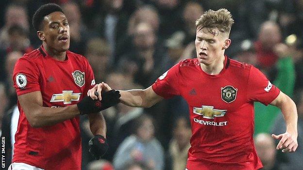 McTominay (right) was injured in Manchester United's win over Newcastle, where Anthony Martial (left) scored twice