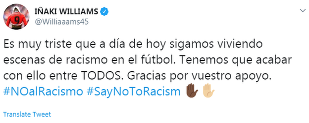 Inaki Williams tweet