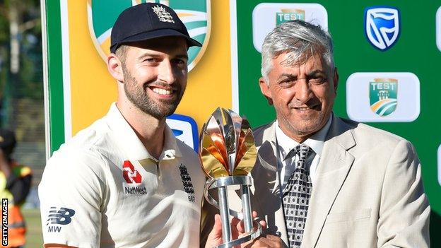 Mark Wood with the man of the match award