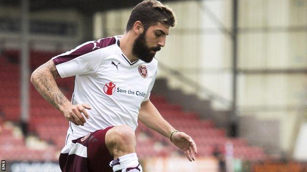 Juanma in action for Hearts