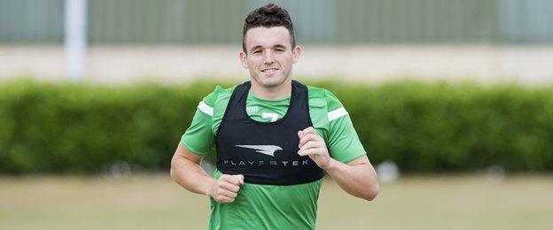 John McGinn at Hibernian training