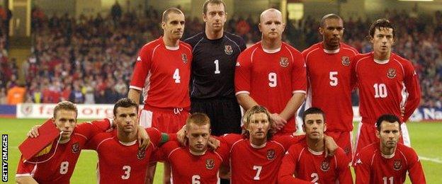 Wales team v Italy 2002