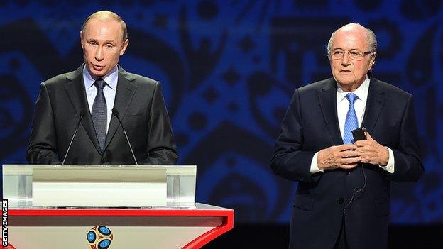 Blatter was in charge of Fifa when Russia won the right to host the 2018 World Cup