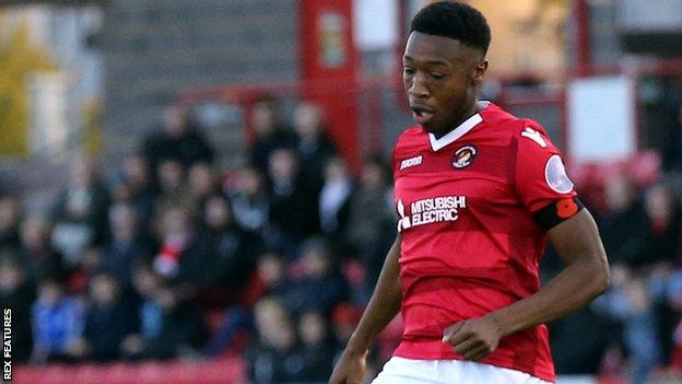 Ebou Adams in action for Ebbsfleet United
