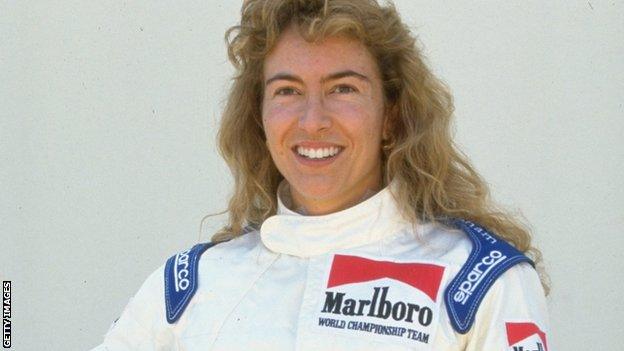 Giovanna Amati poses in 1992 during her time as a Brabham Judd driver