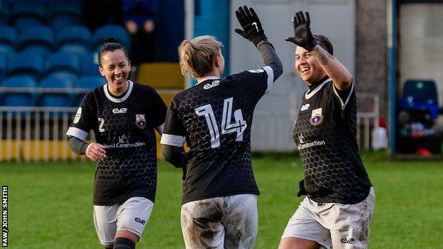 Port Talbot Ladies in action against Cyncoed