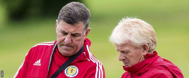 Scotland assistant boss Mark McGhee with manager Gordon Strachan