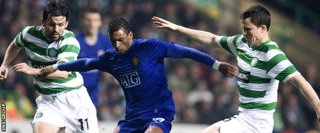 Nani played at Celtic Park for Manchester United in 2008