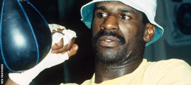 Michael Spinks in training ahead of his 1985 fight with Larry Holmes