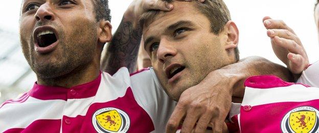 Shaun Maloney celebrates his goal for Scotland in a Euro 2016 qualifier against the Republic of Ireland