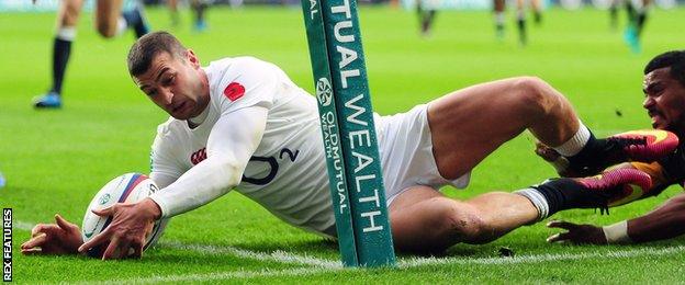 Jonny May score's England's first try