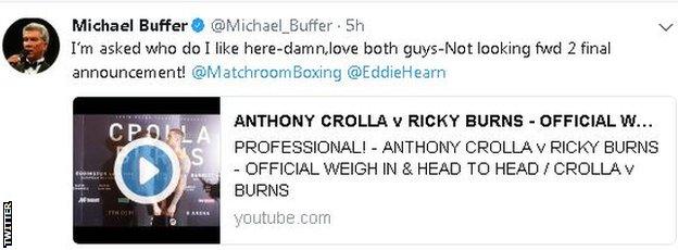 Michael Buffer tweet