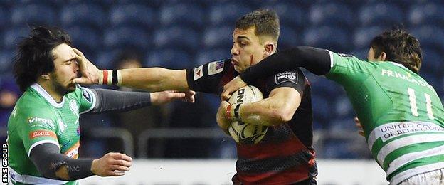 Damian Hoyland scored two of Edinburgh's three tries at Murrayfield