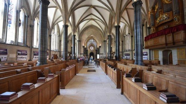 Interior of Temple Church, City of London