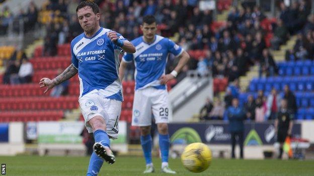 Danny Swanson scores for St Johnstone against Partick Thistle