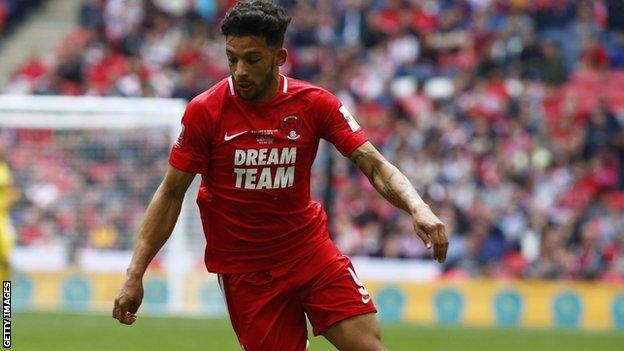 Macauley Bonne in action for Leyton Orient in the FA Trophy final