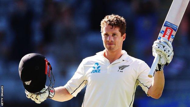 Henry Nicholls in action for New Zealand