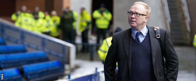 Alex McLeish at Ibrox on Sunday