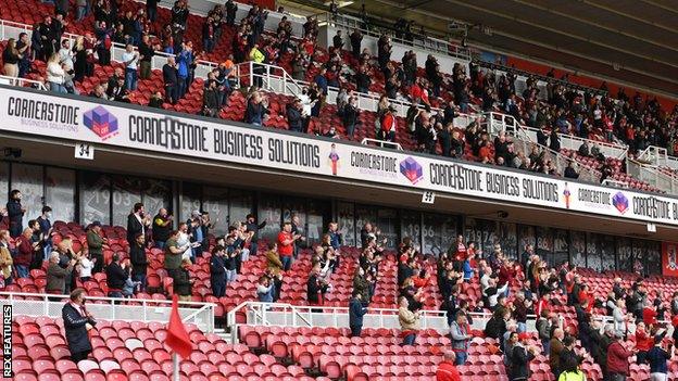 Fans inside the Riverside Stadium