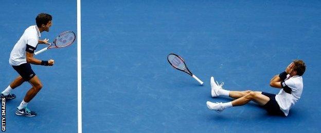 Pierre-Hugues Herbert (left) and Nicolas Mahut