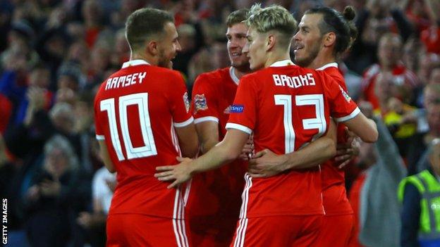 Wales players celebrate