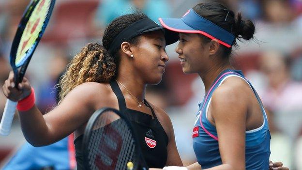 Naomi Osaka and Zhang Shuai