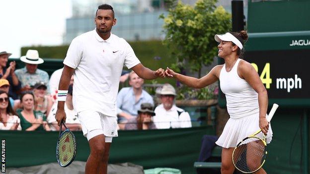 Nick Kyrgios (left) and partner Desirae Krawczyk