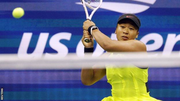 Naomi Osaka in action at the 2021 US Open