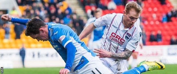 Chris Burke (right) in action for Ross County against St Johnstone