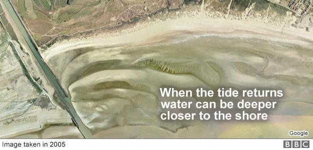 Image of Camber Sands beach at low tide