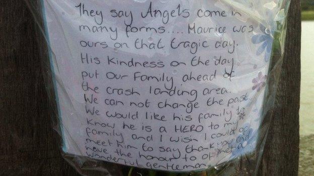 The card written by Michael Sturgess's family