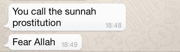 Screen grab of conversation