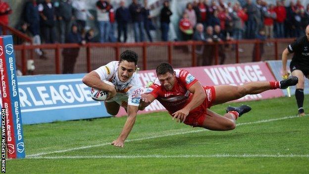 Catalans Dragons winger Roman Franco's debut try came just a minute before half-time at Craven Park