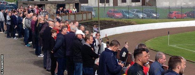 Approximately 300 fans watched Harestanes v Girvan