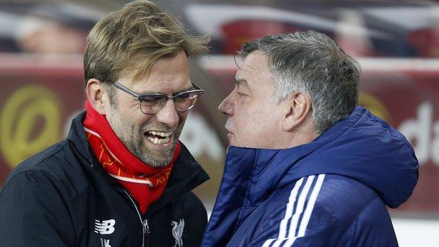 Liverpool manager Jurgen Klopp (left) and Sunderland counterpart Sam Allardyce