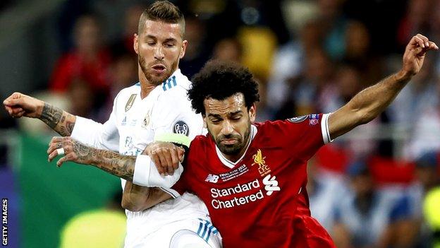 Sergio Ramos and Mohamed Salah