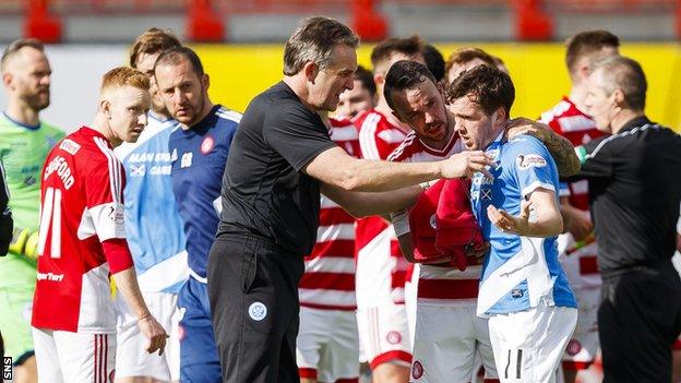 Danny Swanson is calmed down