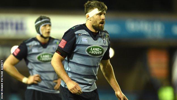 James Down made his senior Cardiff Blues debut for the region against Borders in 200