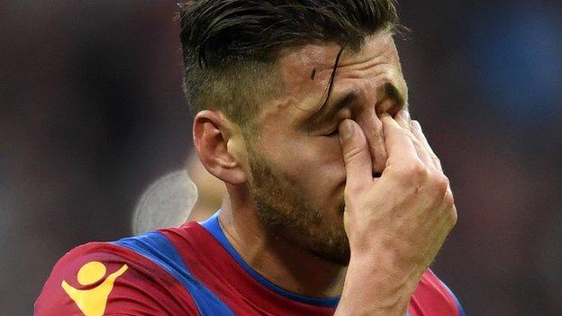 Crystal Palace player cries