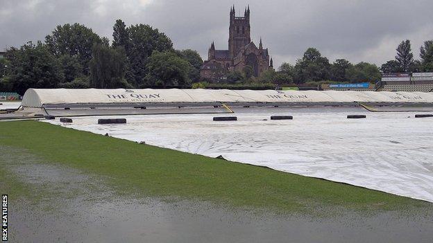 Wet outfield New Road