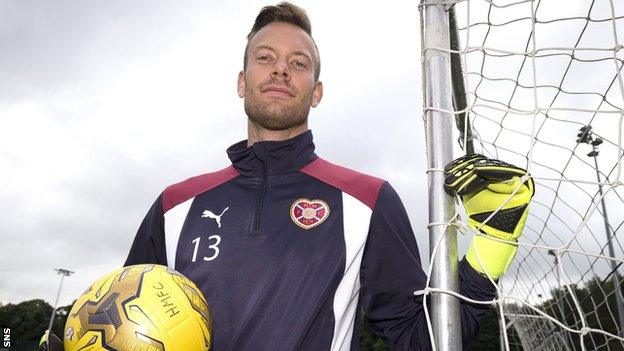 Hearts goalkeeper Viktor Noring