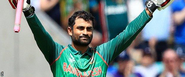 Tamim Iqbal hit 12 fours and three sixes in his 142-ball 128