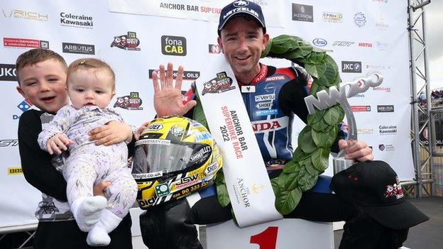 Glenn Irwin celebrates with his family