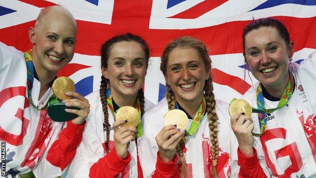 Joanna Rowsell-Shand, Elinor Barker, Laura Kenny, Katie Archibald