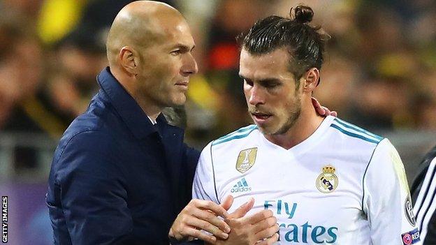 Real Madrid manager Zinedine Zidane and Gareth Bale