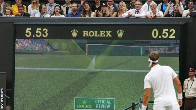 The Hawk-Eye system has been used to review line-calls at Wimbledon since 2007