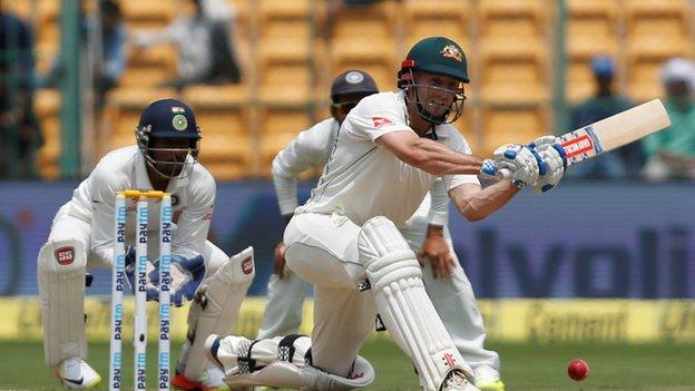 Australian batsman Shaun Marsh in action against India