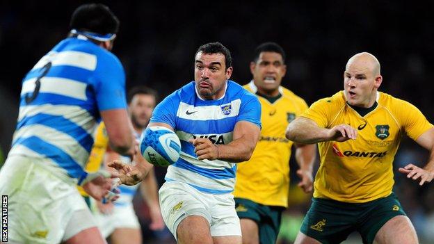 Argentina captain Agustin Creevy in action against Australia